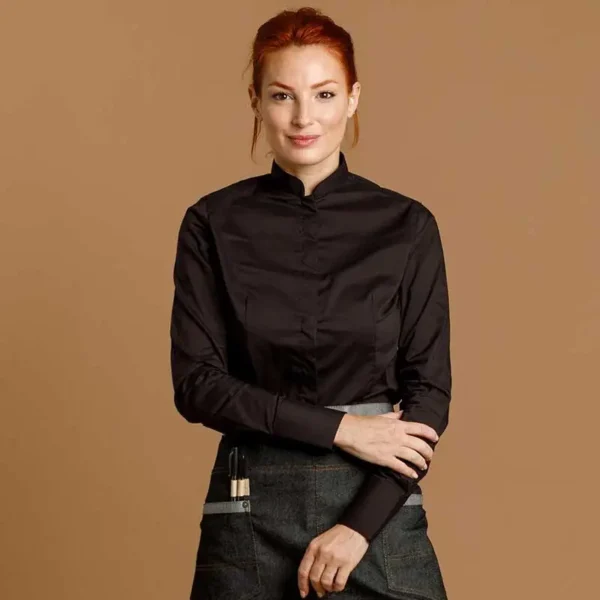 CAMISA MUJER CUELLO MAO - MOD. MARTINA MANGA LARGA - Imagen 3