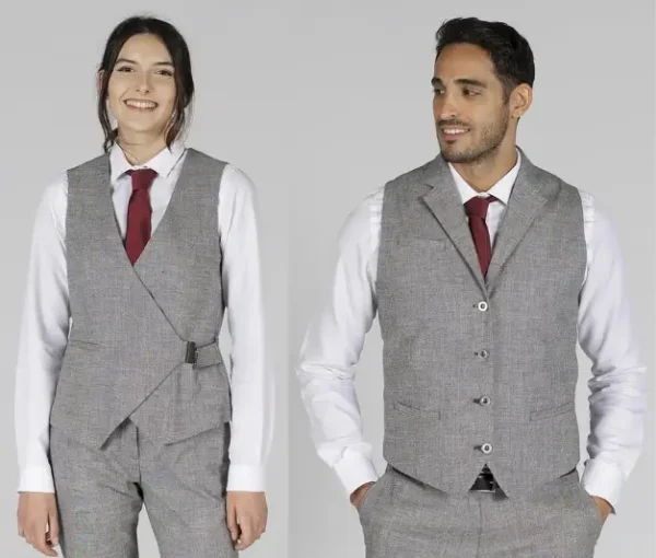 CHALECO HOMBRE SOLAPA CHEVIOT / CHALECO MUJER HEBILLA CHEVIOT